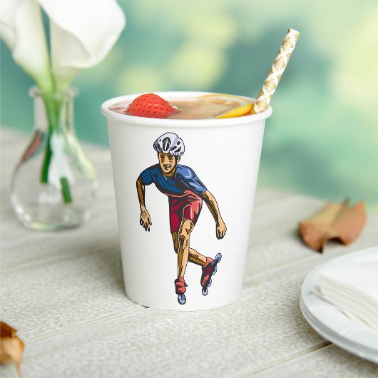 Gobelets En Papier Personne Rollerblading