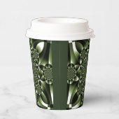 Gobelets En Papier Pétales à feuilles blanches de forêt verte (Droite)