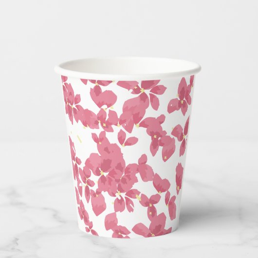 Gobelets En Papier Pétales de Fleur Rose (Recto)