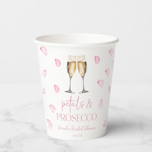Gobelets En Papier Pétales & Prosecco Champagne Enterrement de Vie de (Verso)