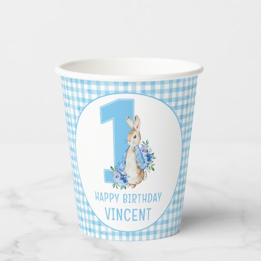 Gobelets En Papier Peter Rabbit Baby Premier anniversaire (Recto)