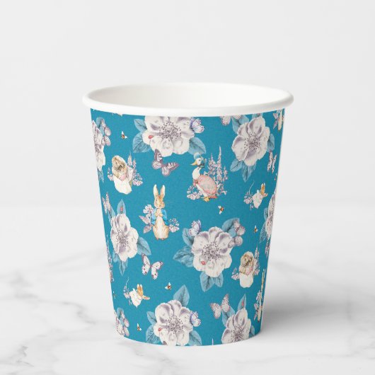 Gobelets En Papier Peter Rabbit | Blue Floral Garden Motif (Verso)