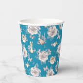 Gobelets En Papier Peter Rabbit | Blue Floral Garden Motif (Recto)