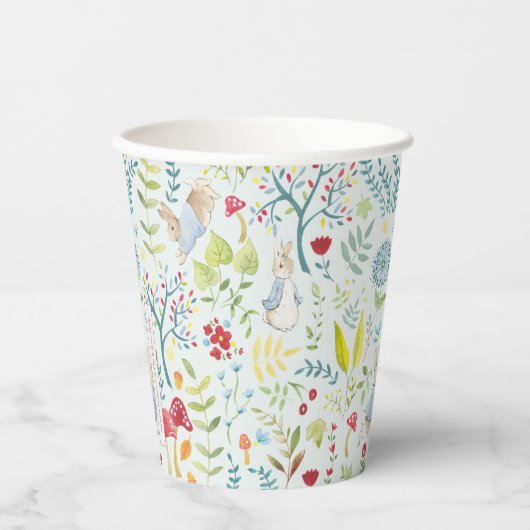 Gobelets En Papier Peter Rabbit | Motif d'aquarelle enchantée (Recto)
