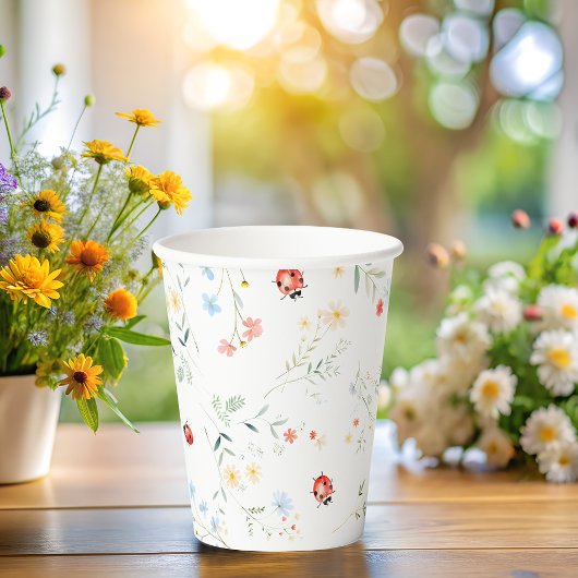 Gobelets En Papier Petit Amour Bug Garden Baby shower Baby shower