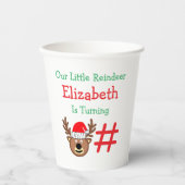 Gobelets En Papier Petit Anniversaire de enfant Reindeer (Recto)