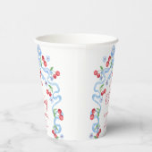 Gobelets En Papier Petit Baby shower cerise bleu boue (Droite)