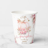Gobelets En Papier Petit Baby shower Citrouille Fille rose Automne Au (Verso)