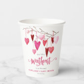 Gobelets En Papier Petit Baby shower Coeur rose (Recto)