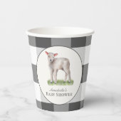 Gobelets En Papier Petit Baby shower d'agneau (Recto)