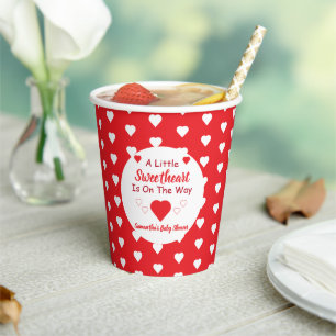 Gobelets En Papier Petit Baby shower de coeur