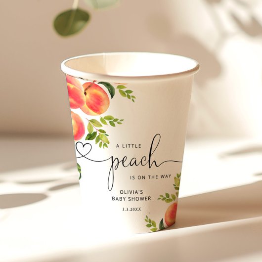 Gobelets En Papier Petit baby shower de pêche doux