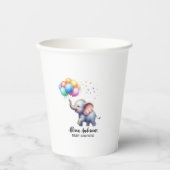 Gobelets En Papier Petit baby shower d'éléphant de bébé cacahuète (Recto)