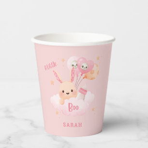 Gobelets En Papier Petit Baby shower d'Halloween rose Boo