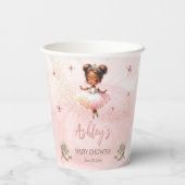 Gobelets En Papier Petit Baby shower fille Ballerina Tutu rose mignon (Verso)