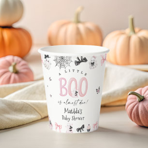 Gobelets En Papier Petit Baby shower fille d'Halloween Boo