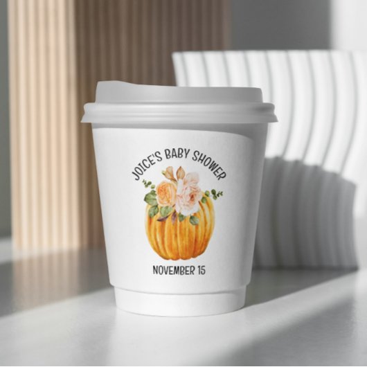 Gobelets En Papier Petit Baby shower Floral Citrouille Automne