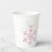 Gobelets En Papier Petit Baby shower rose Snowflake (Verso)