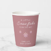 Gobelets En Papier Petit Baby shower rose Snowflake (Verso)