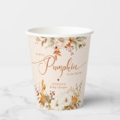 Gobelets En Papier Petit baby shower rustique citrouille d'automne (Recto)