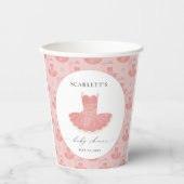 Gobelets En Papier Petit Baby shower Tutu rose Ballerina (Recto)