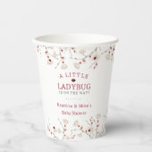 Gobelets En Papier Petit bébé Ladybug dans le Baby shower en fleur (Recto)