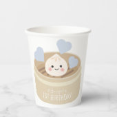Gobelets En Papier Petit Bleu Dumpling Boy Anniversaire (Recto)