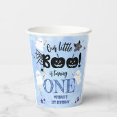 Gobelets En Papier Petit Boo ! Cute Boy Halloween Éffrayant 1er anniv (Verso)