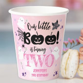 Gobelets En Papier Petit Boo ! Fille rose mignonne Halloween 2e anniv
