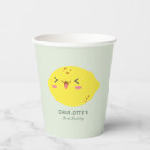 Gobelets En Papier Petit Citron Citrus Cutie Premier anniversaire (Recto)