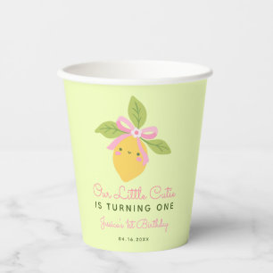 Gobelets En Papier Petit Citron Mignon Vert Menthe 1er Anniversaire