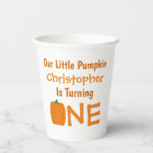 Gobelets En Papier Petit Citrouille 1er anniversaire (Recto)