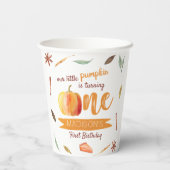 Gobelets En Papier Petit Citrouille Automne 1er Anniversaire (Verso)