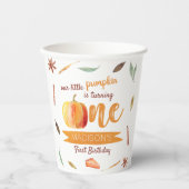 Gobelets En Papier Petit Citrouille Automne 1er Anniversaire (Recto)