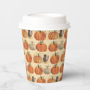 Gobelets En Papier Petit Citrouille Automne Automne Chat Baby shower