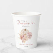 Gobelets En Papier Petit Citrouille Boho Pampas Baby shower en herbe  (Recto)