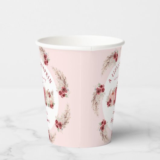 Gobelets En Papier Petit Citrouille Marsala Pink Fall Boho Baby showe (Droite)