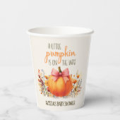 Gobelets En Papier Petit Citrouille Pink Bow Baby Girl Douche (Verso)