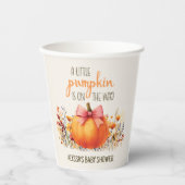 Gobelets En Papier Petit Citrouille Pink Bow Baby Girl Douche (Recto)