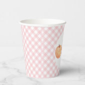 Gobelets En Papier Petit Citrouille rose pastel plaid premier anniver (Droite)