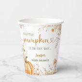 Gobelets En Papier Petit Citrouille sur le chemin Baby shower d'autom (Recto)