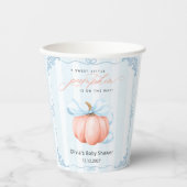 Gobelets En Papier Petit Citrouille Sur Le Chemin Baby shower Garçon (Recto)