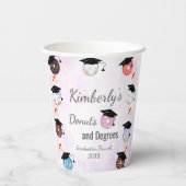 Gobelets En Papier Petit déjeuner de fin d'études Donuts et Diplômes (Verso)
