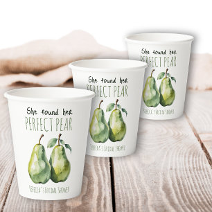 Gobelets En Papier Petit déjeuner élégant aux fruits Poire parfaite p