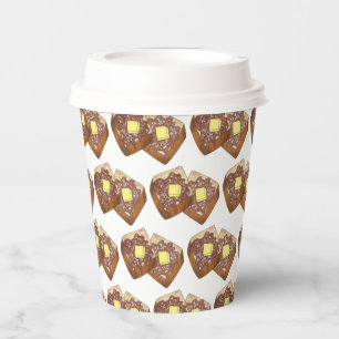 Gobelets En Papier Petit déjeuner Français Beurre de pain et sirop Pe