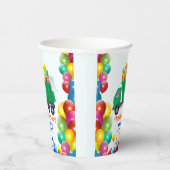 Gobelets En Papier Petit Dinosaur camion à ordures ballon d'anniversa (Droite)