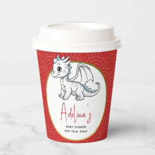 Gobelets En Papier Petit Dragon Sur Le Chemin De Mignons Baby showers