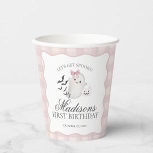 Gobelets En Papier Petit fantôme pastel rose Anniversaire Café