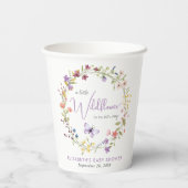 Gobelets En Papier Petit Fleur sauvage Aquarelle Bébé Fille Douche (Verso)