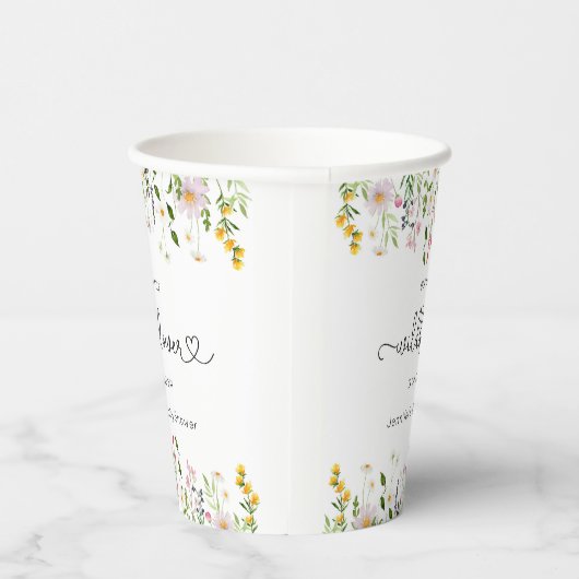 Gobelets En Papier Petit fleur sauvage en route baby shower (Droite)